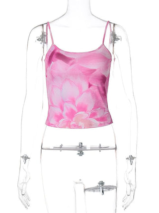 U neck flower print cami top