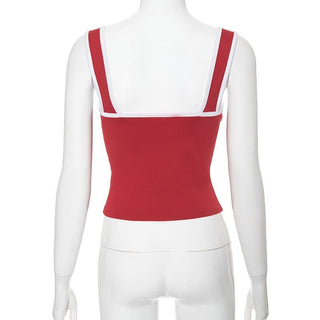 Ruched backless stitch cami top