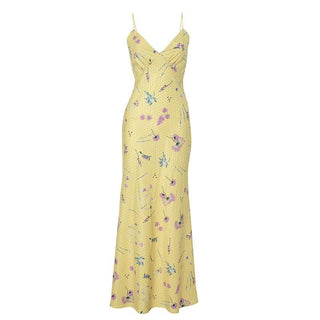 V neck polka dot print cami maxi dress