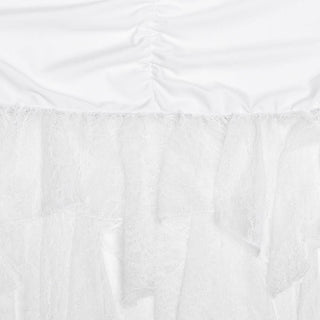 Long sleeve crewneck lace backless ruched midi dress