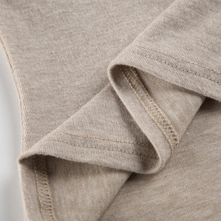 Long sleeve halter bowknot lace hem top