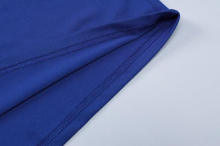 Halter u neck slit solid backless mini dress