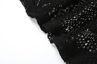 Rose pattern fishnet see through cami midi dress