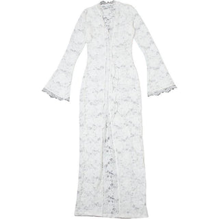 Long sleeve lace cross front slit maxi dress