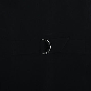 Sleeveless turnover collar button pleated maxi skirt set