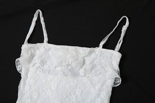 Square neck ruffle slit cami maxi dress