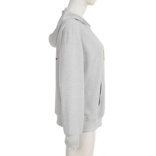 Hoodie long sleeve five-pointed star leopard print top