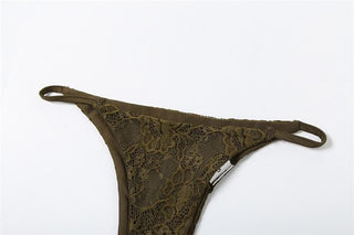 Lace ruffle cami 3 piece mini skirt set