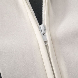 Zip-up Long sleeve drawstring low rise contrast pant set