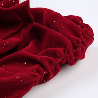 Off shoulder long sleeve beaded bowknot mini dress