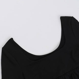 U neck long sleeve solid top