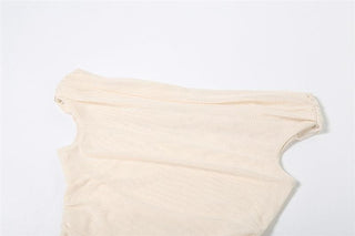 Off shoulder sheer mesh ruffle top