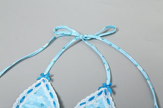 Halter self tie bowknot flower print pant set