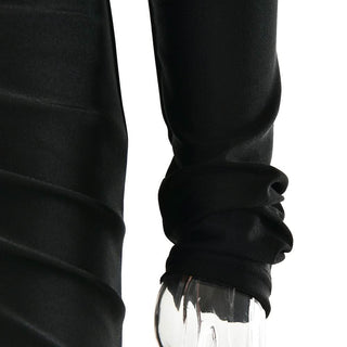 Long sleeve v neck ruched hollow out cut out maxi dress