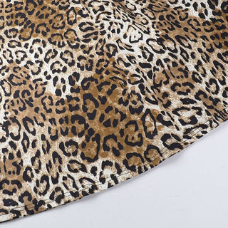 Lace hem v neck leopard print cami midi dress