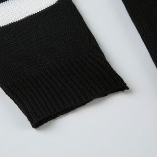 Long sleeve off shoulder "12" print knitted top