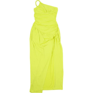 One shoulder slit ruched hollow out cut out midi dress
