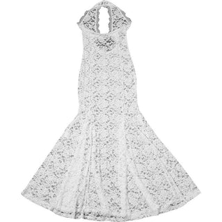 Halter lace see through hollow out cut out maxi dress