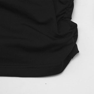 U neck long sleeve hollow out backless cut out mini dress