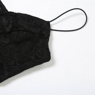 Hollow out v neck lace slit spaghetti strap cut out maxi dress