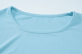 Long flared sleeve crewneck ribbed pant set