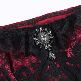 Velvet lace hem corset cami top