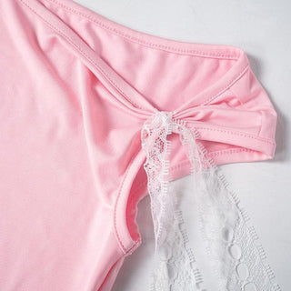 One shoulder irregular bowknot ruched top
