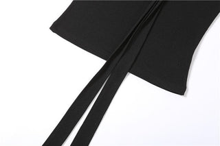 Halter backless hollow out ribbed cowl neck solid cut out top