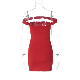 Off shoulder backless solid mini dress