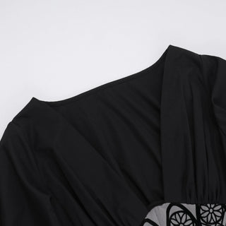 Long sleeve v neck corset maxi dress-final-sale