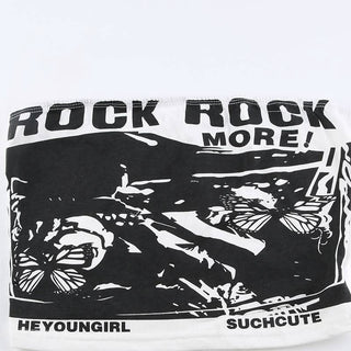 Butterfly print backless tube top