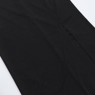 Sweetheart neck lace hem slit cami maxi dress