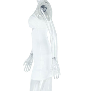 Hollow out irregular one shoulder solid cut out mini dress