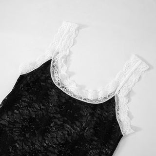 U neck lace ruffle cami top