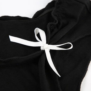 Cap sleeve bowknot u neck ruffle top