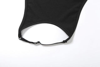 Halter hollow out solid backless pant set