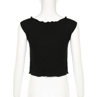 Cap sleeve bowknot u neck ruffle top