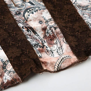 Long sleeve lace abstract top