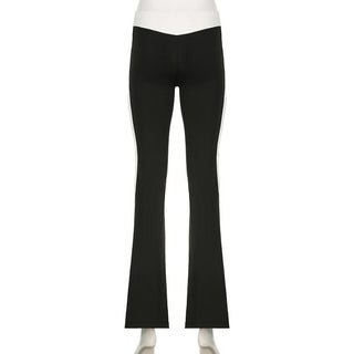 Stitch high rise contrast ruched pant