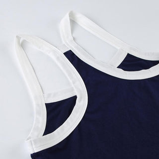 U neck "R" embroidery cami top