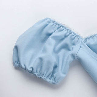 Off shoulder sweetheart neck self tie mini dress