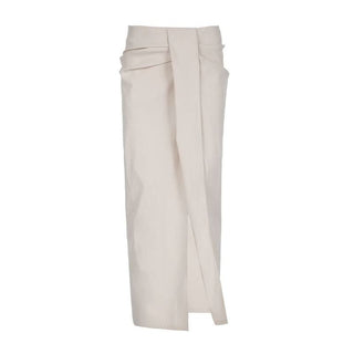 Slit zip-up solid maxi skirt