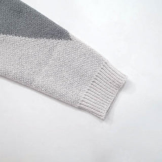 Long sleeve knitted crewneck contrast top