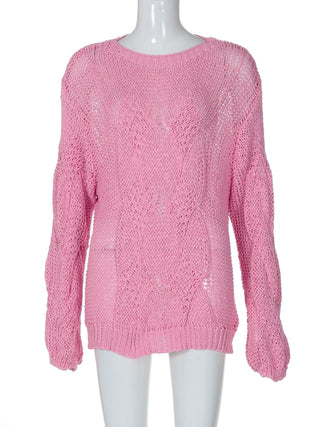 Long sleeve crewneck knitted solid top