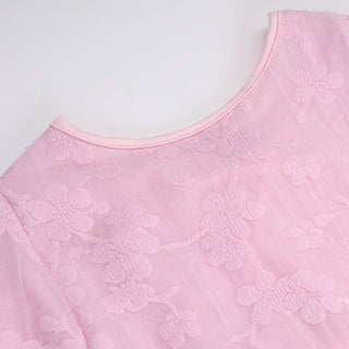 Crewneck long sleeve lace up flower pattern maxi dress-final-sale