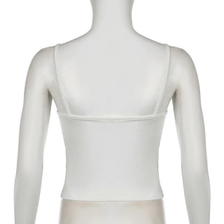 U neck rabbit print bowknot cami top
