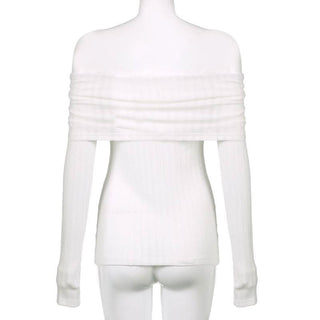 Off shoulder long sleeve ruched abstract top