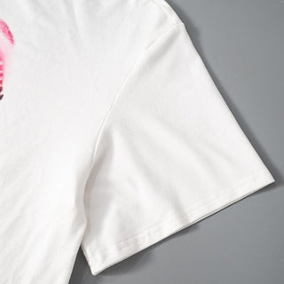 Short sleeve eyes print top