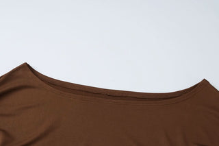 Irregular long sleeve medium rise solid pant set