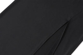 Off shoulder long sleeve slit solid maxi dress